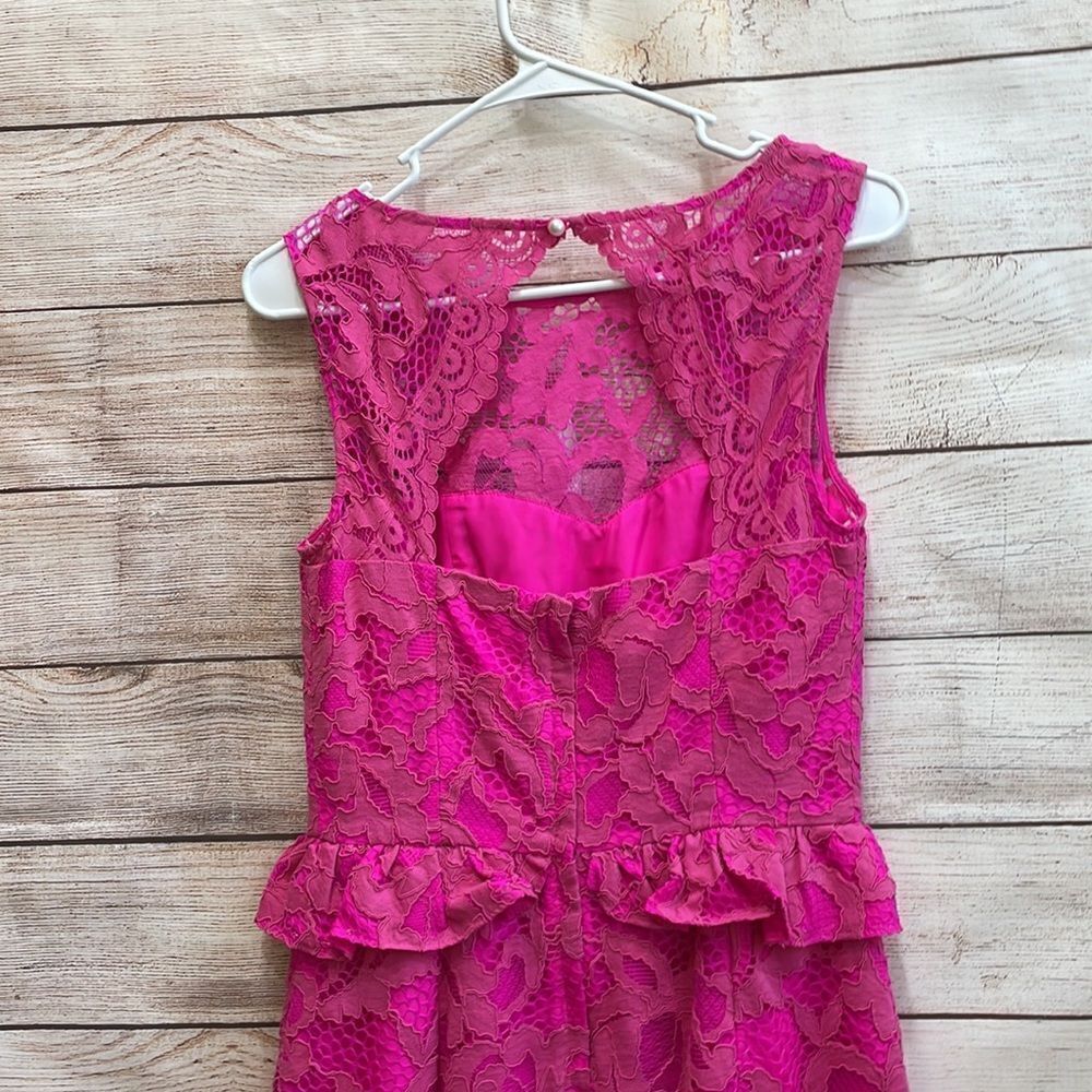 LILLY PULITZER KIRI MAMBO CORDED LACE DRESS IN HOT PINK‎ - Picture 5 of 8